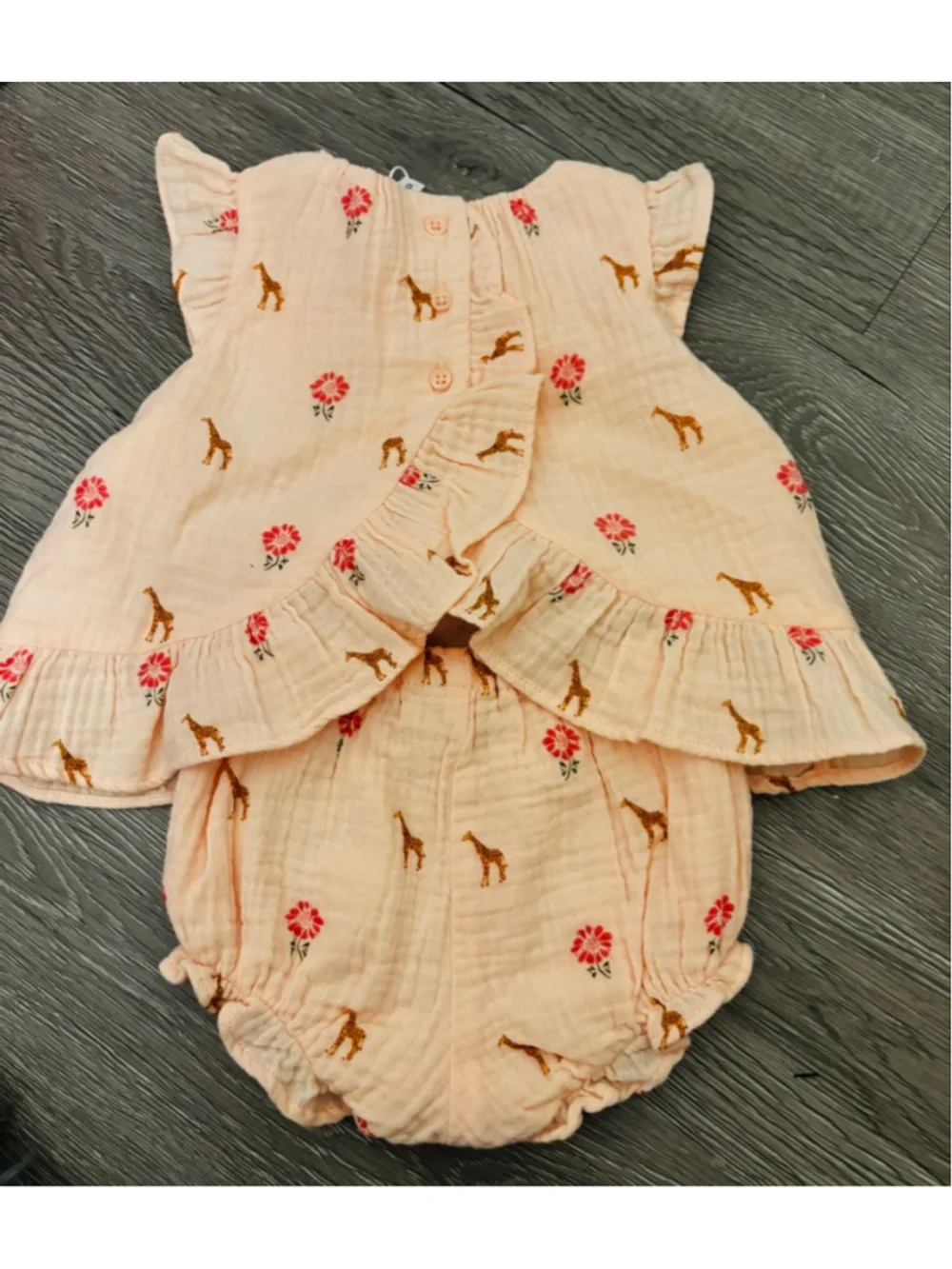 Janie and Jack Matching Set 3-6 Months Pink Giraffe Floral